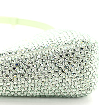 Prada Satin Crystal Triangle Pouch Acqua 9 of 10