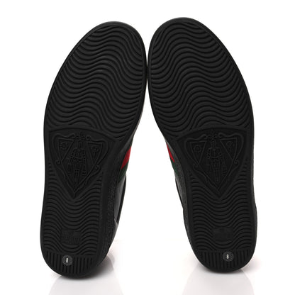 Gucci Miro Soft Calfskin Ayers Web Mens Ace Sneakers 8 Black Rosso 6 of 9