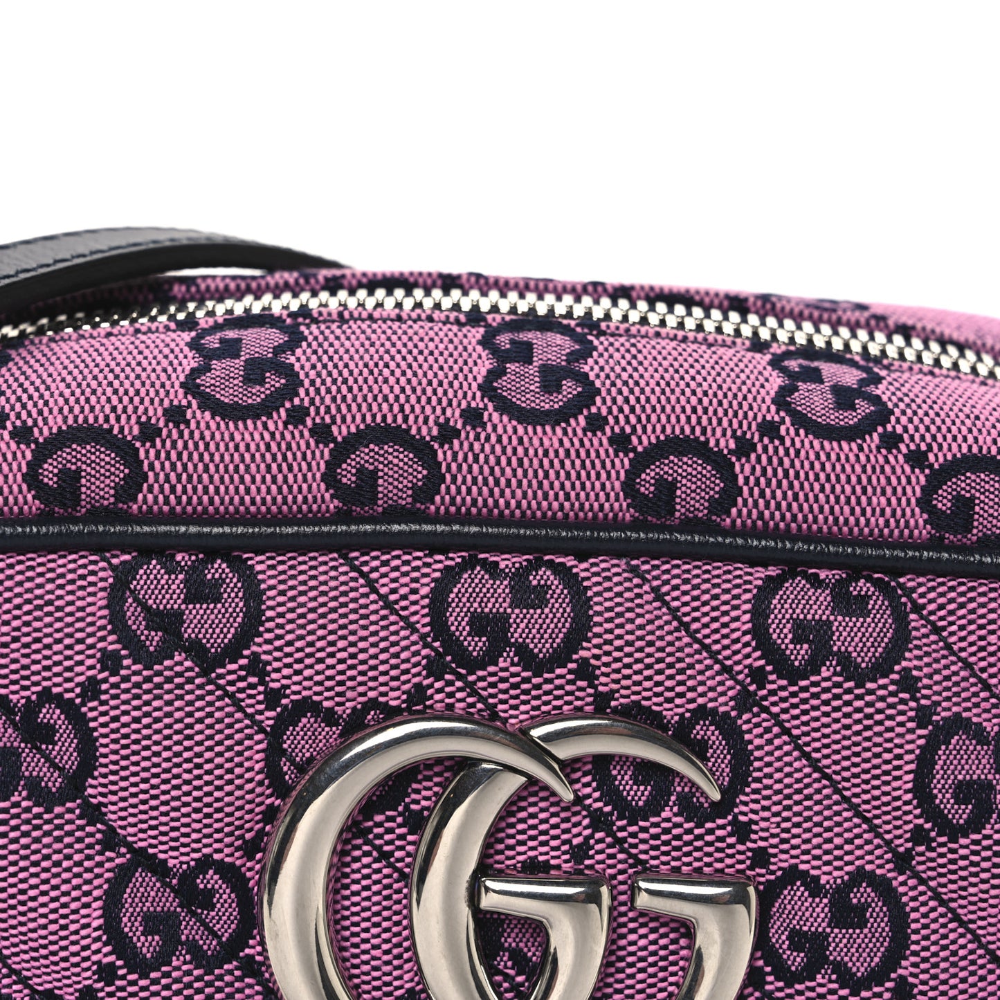 Monogram Multicolor Matelasse Diagonal Small GG Marmont Chain Shoulder Bag Pink Blue