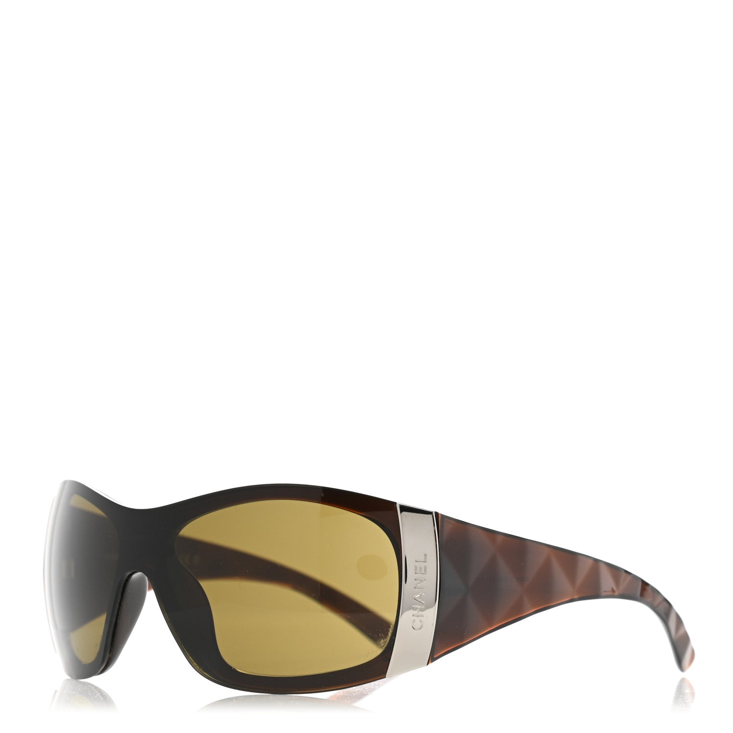 Chanel Acetate Quilted CC Shield Sunglasses 6009 Brown 1 of 6