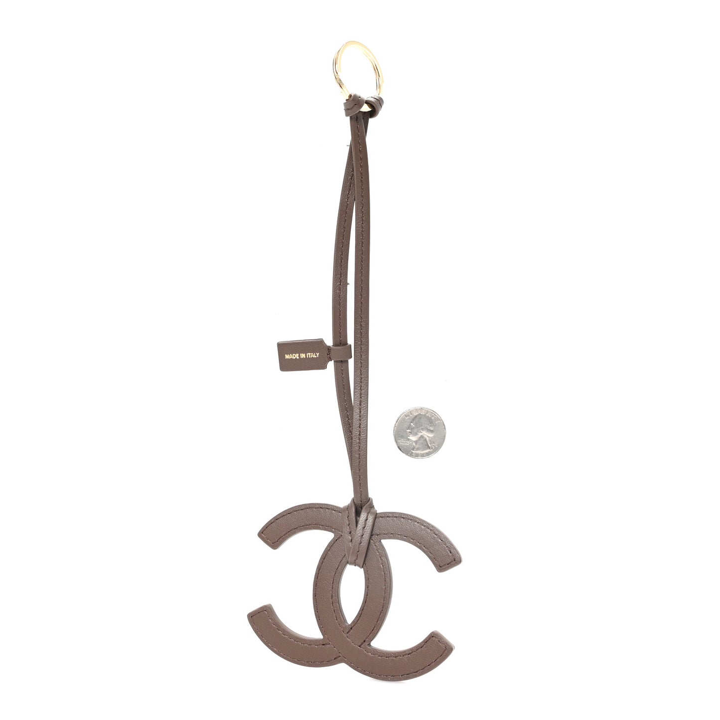 Lambskin Mini CC Bag Charm Light Brown