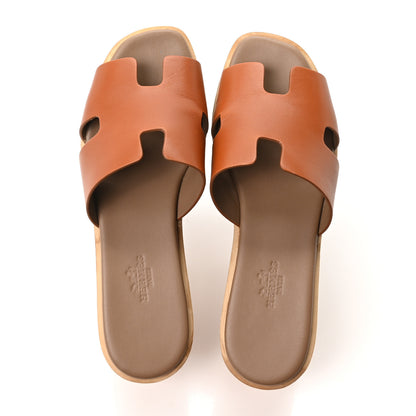 Hermes Calfskin Cork Eze 30 Sandals 36 Marron Glaise 2 of 10