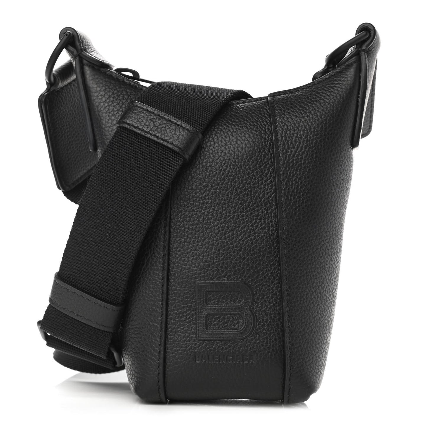 Calfskin Hourglass Phone Holder Bag Black