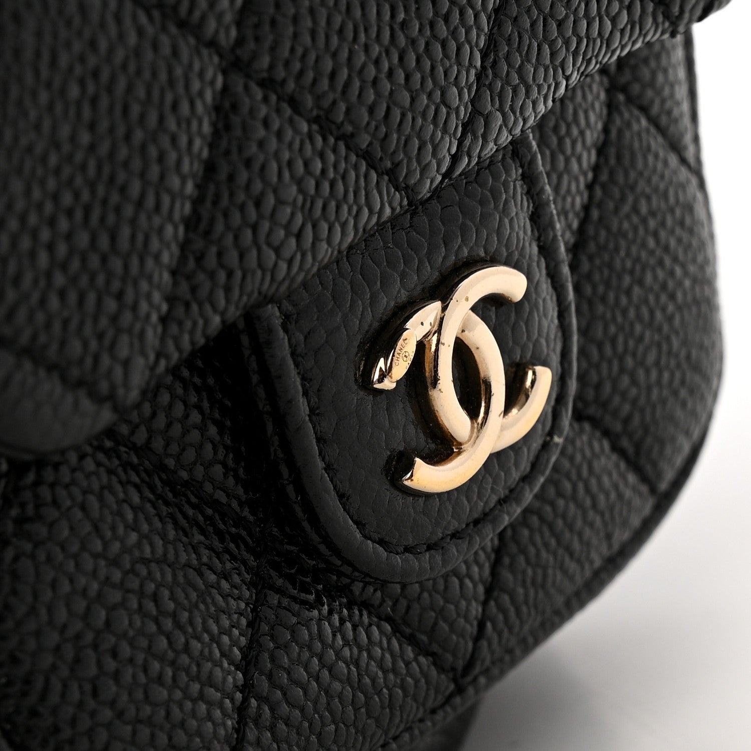 Chanel Shiny Caviar Quilted Medium Duma Pockets Drawstring Backpack Black 11 of 12