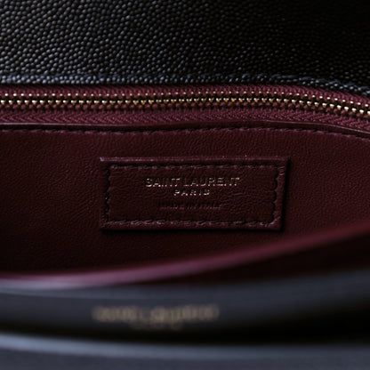 Saint Laurent Grain De Poudre Monogram Cassandra Clasp Bag Black Rouge Legion 6 of 10