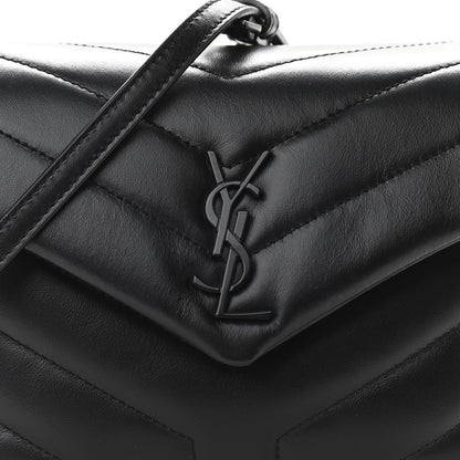 Saint Laurent Calfskin Y Quilted Monogram Toy Loulou Crossbody Bag Black 8 of 11