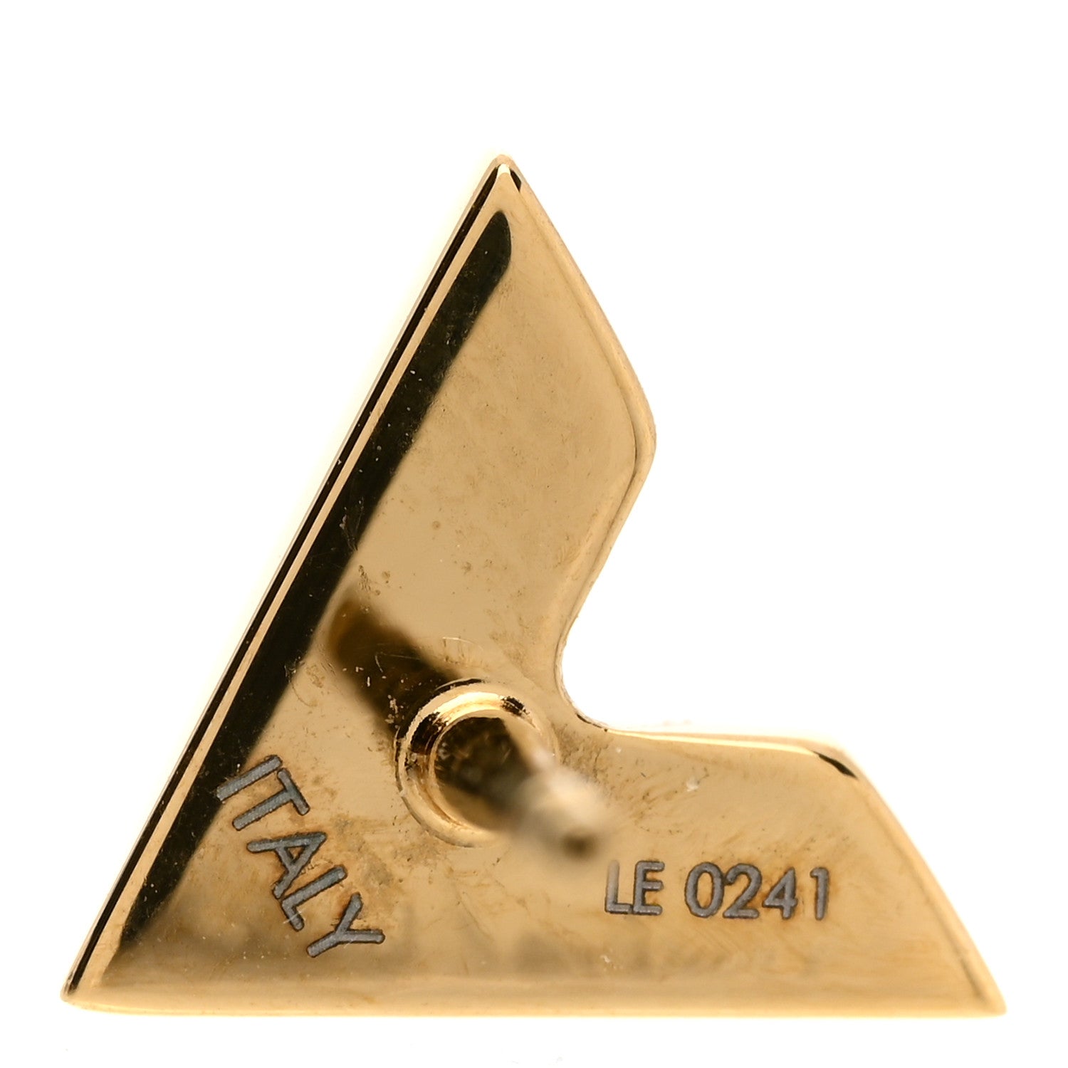 Louis Vuitton Brass Essential V Stud Earrings Gold 4 of 5