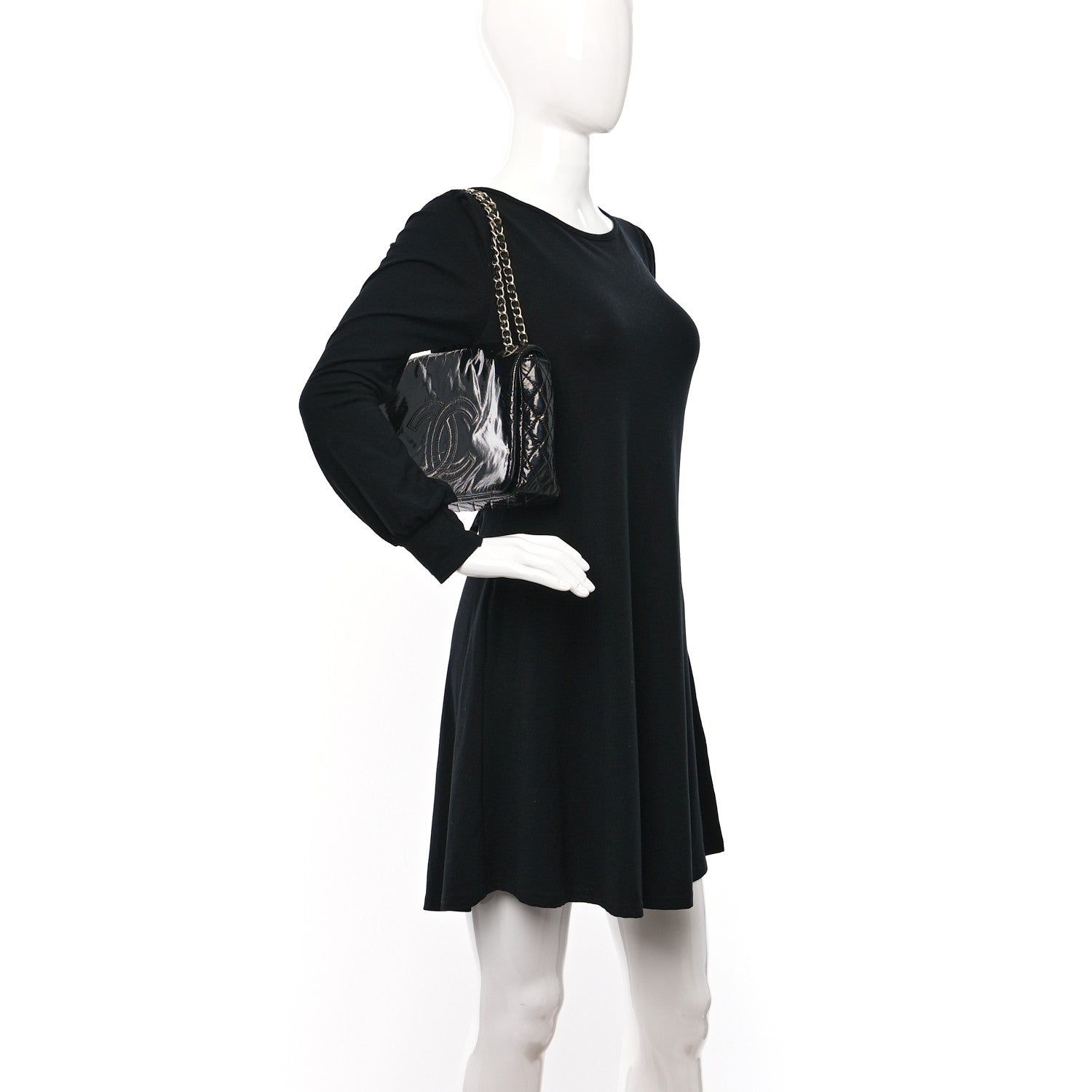 Chanel Vinyl XL Rock and Chain Flap Black 2 of 11