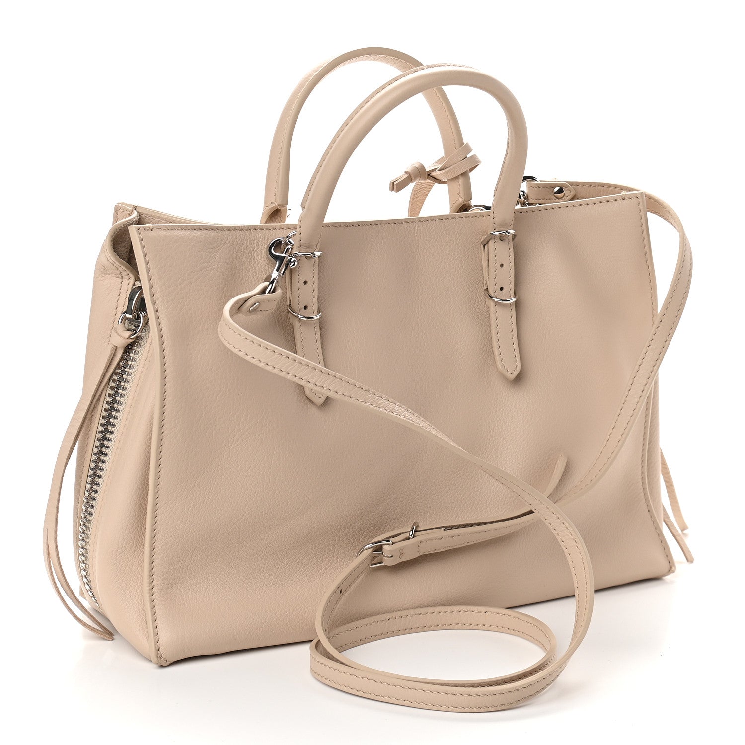 Balenciaga Grained Calfskin Papier Mini A4 Zip Around Tote Light Beige 3 of 10