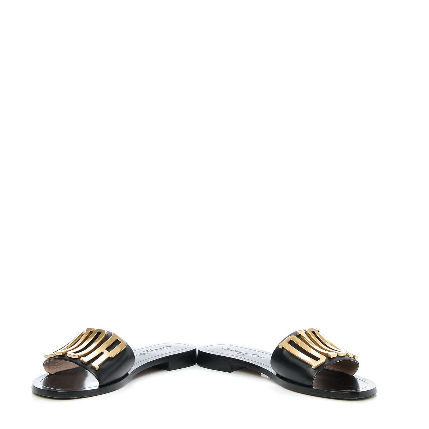 Calfskin Dio(r)evolution 10mm Slide Sandals 38 Black