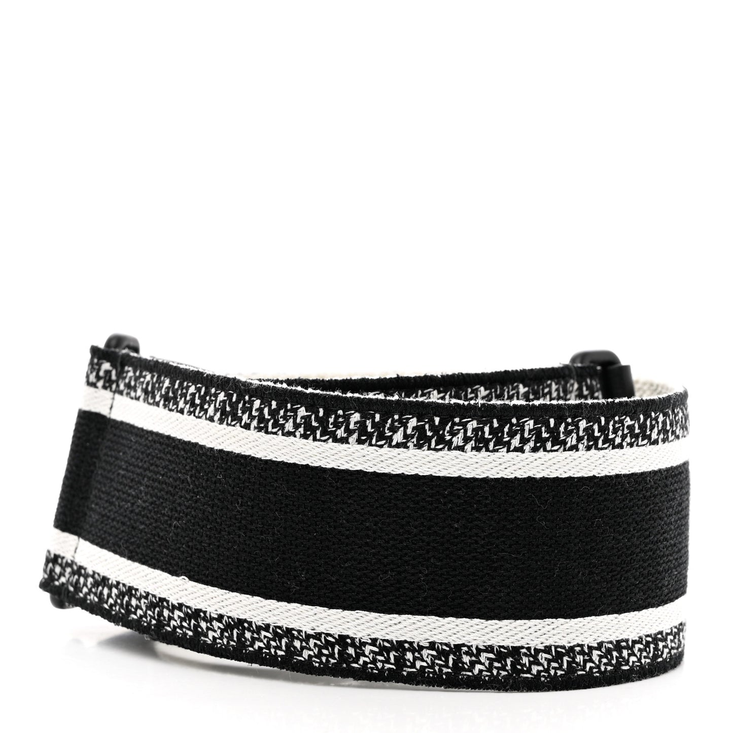 Canvas Embroidered Shoulder Strap Black