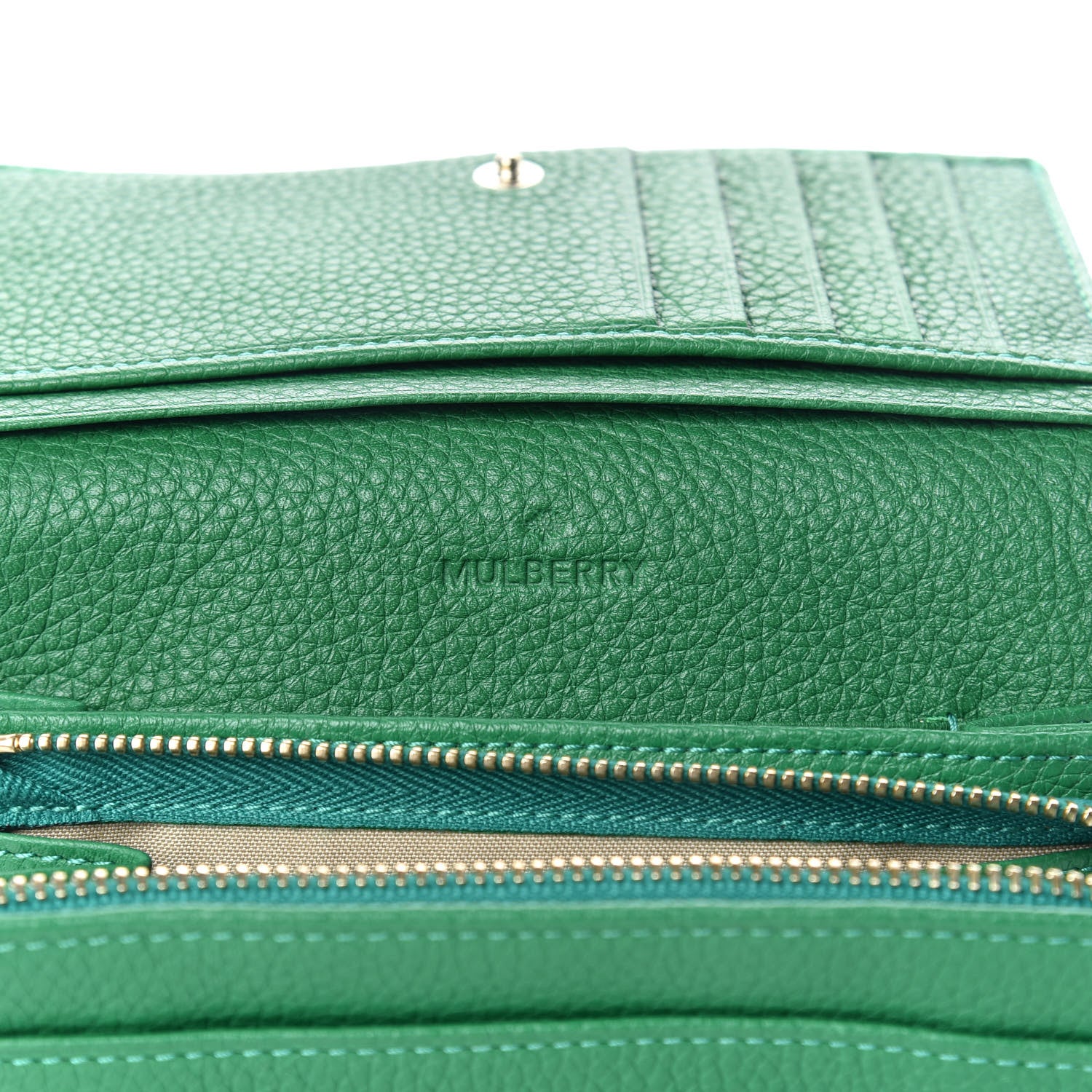 Mulberry Small Classic Grain Tree French Purse Wallet Green 7 of 10