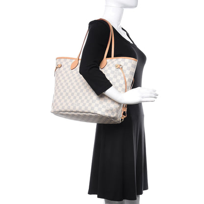 Louis Vuitton Damier Azur Neo Neverfull MM Rose Ballerine 2 of 12