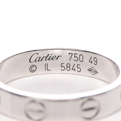 Cartier 18K White Gold 3.5mm LOVE Wedding Band Ring 49 4.75 4 of 5