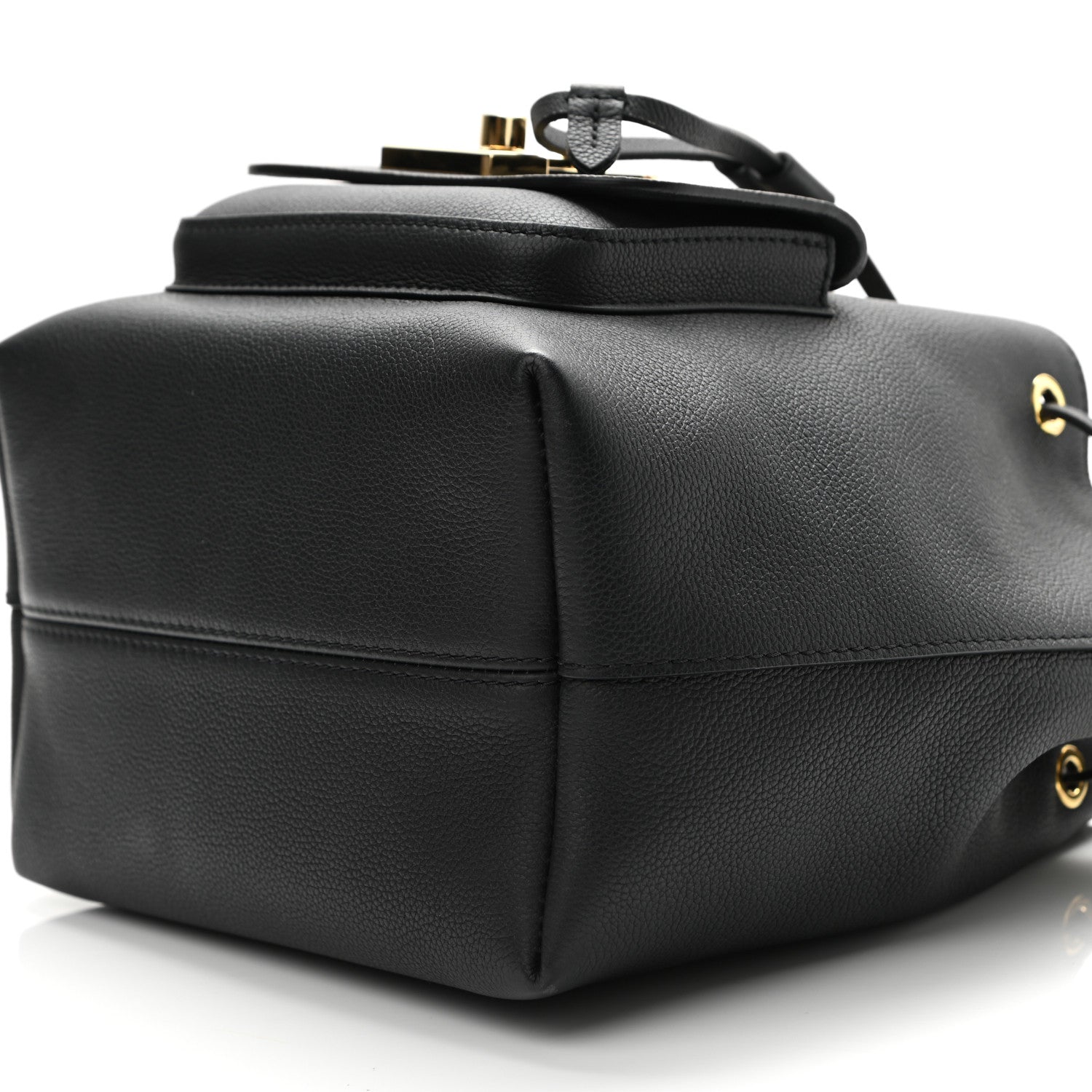 Louis Vuitton Calfskin Lockme Bucket MM Black 9 of 10