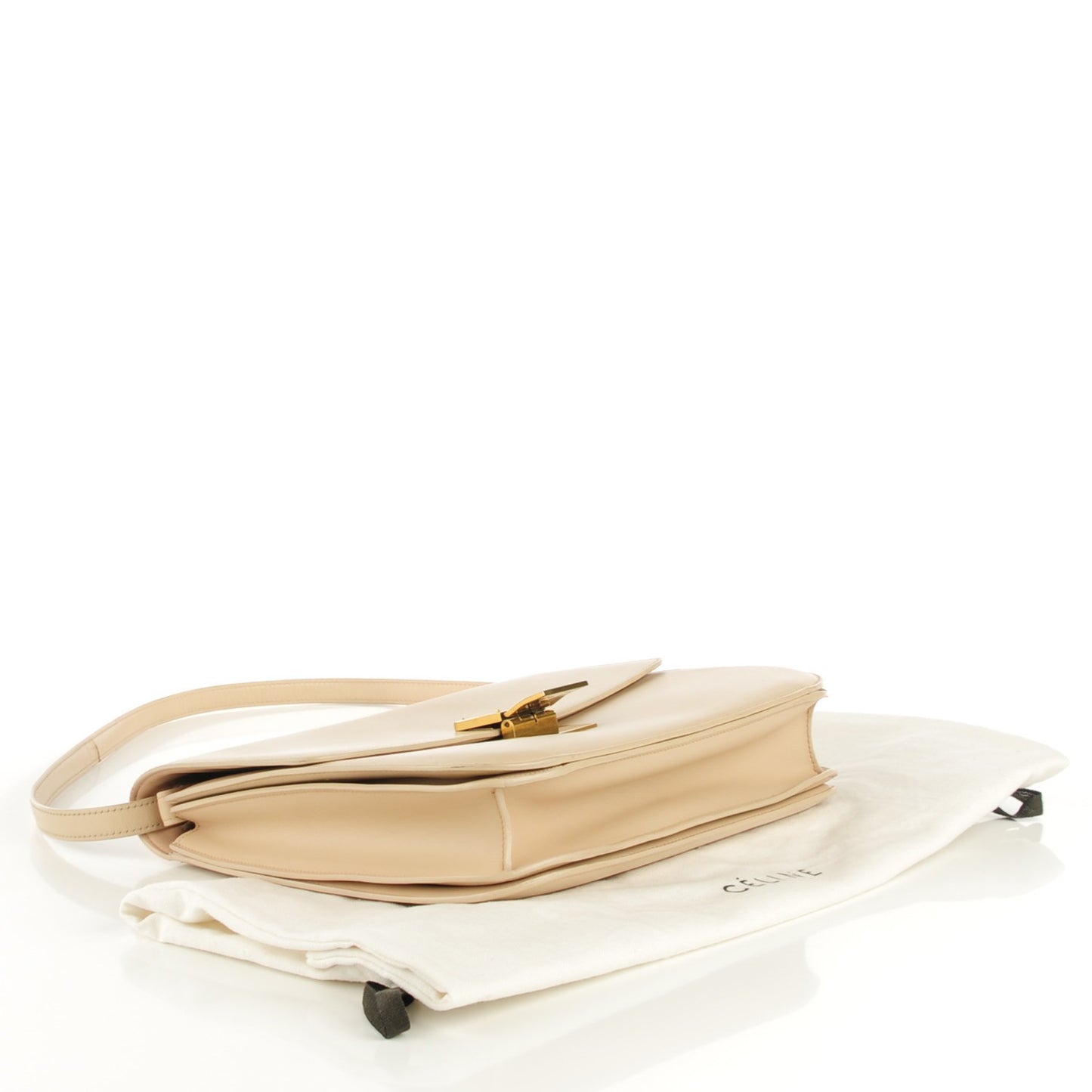 Smooth Calfskin Large Classic Box Flap Bag Powder