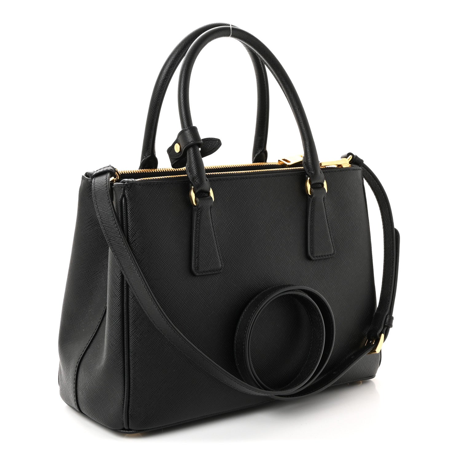 Prada Saffiano Small Galleria Double Zip Tote Black 3 of 10