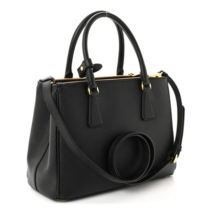 Prada Saffiano Small Galleria Double Zip Tote Black 3 of 10