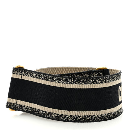 Christian Dior Canvas Embroidered Shoulder Strap Black 2 of 4