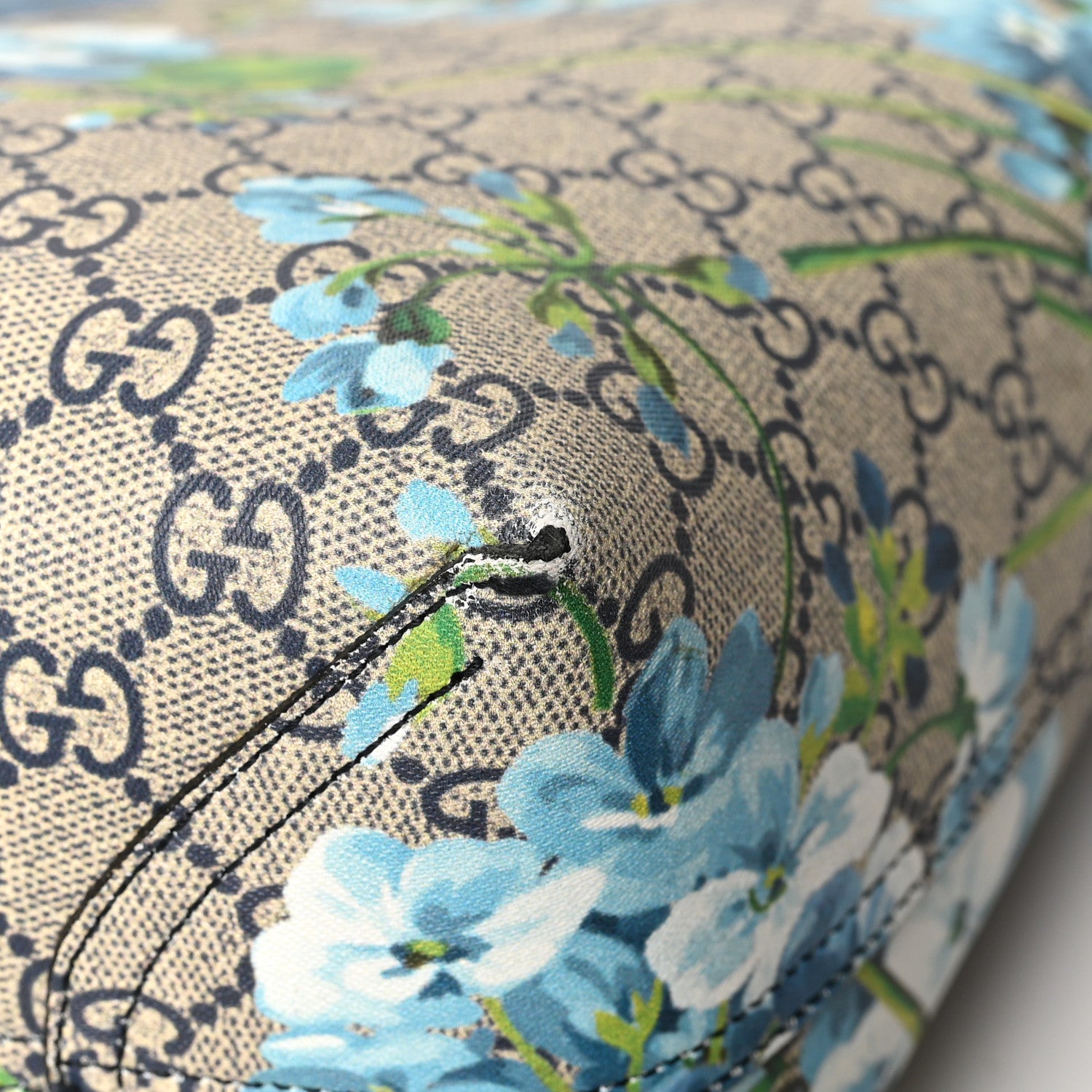 Gucci GG Supreme Monogram Blooms Medium Reversible Tote Beige Blue Navy 16 of 17