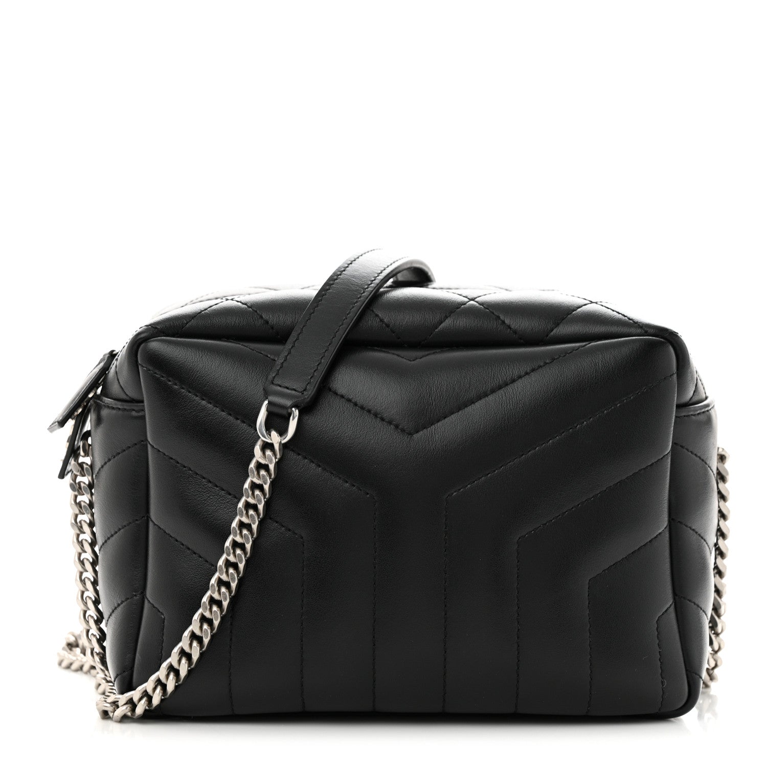 Saint Laurent Calfskin Y Quilted Monogram Small Loulou Bowling Bag Black 1 of 11