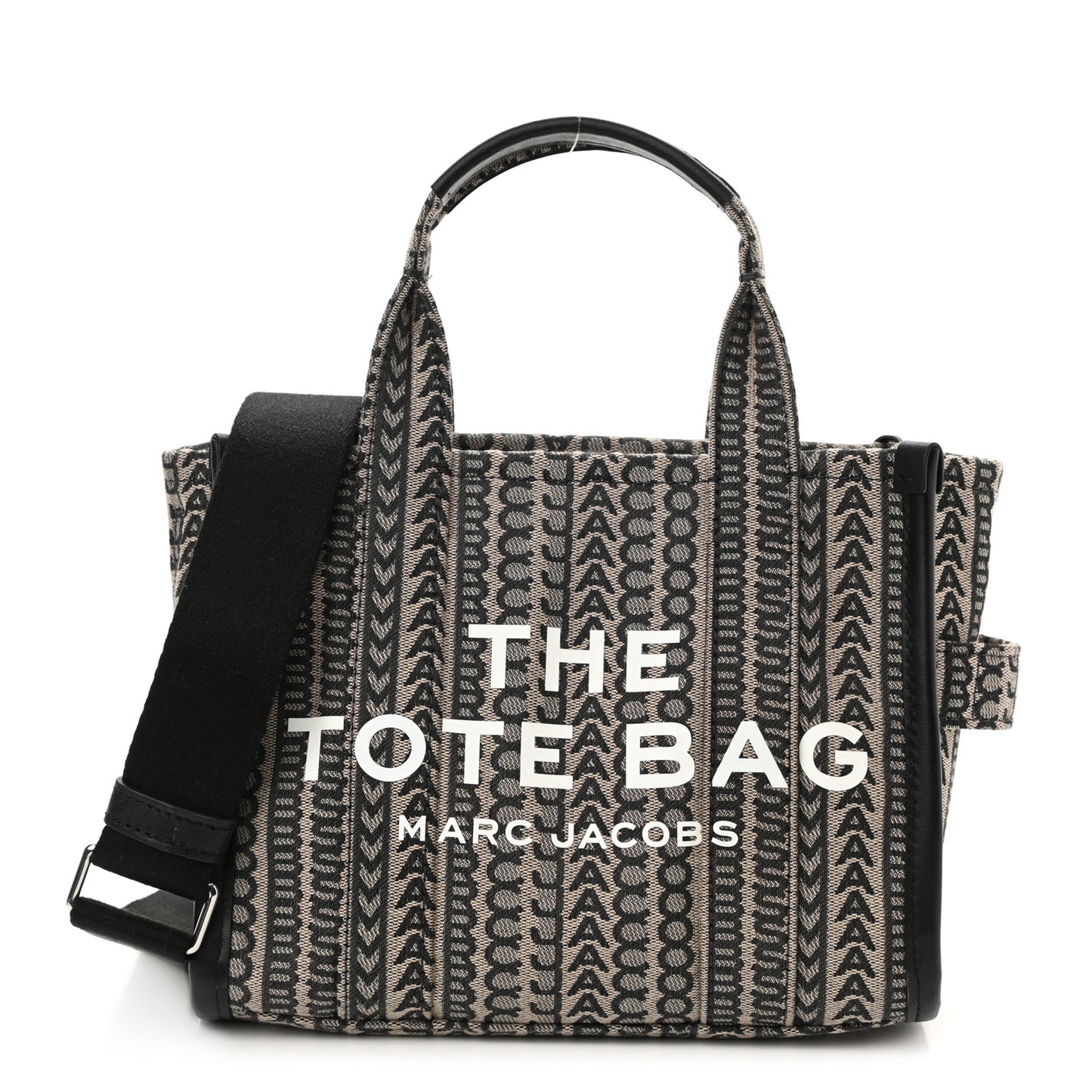 Cotton Jacquard Monogram Mini The Traveler Tote Bag Beige Multicolor