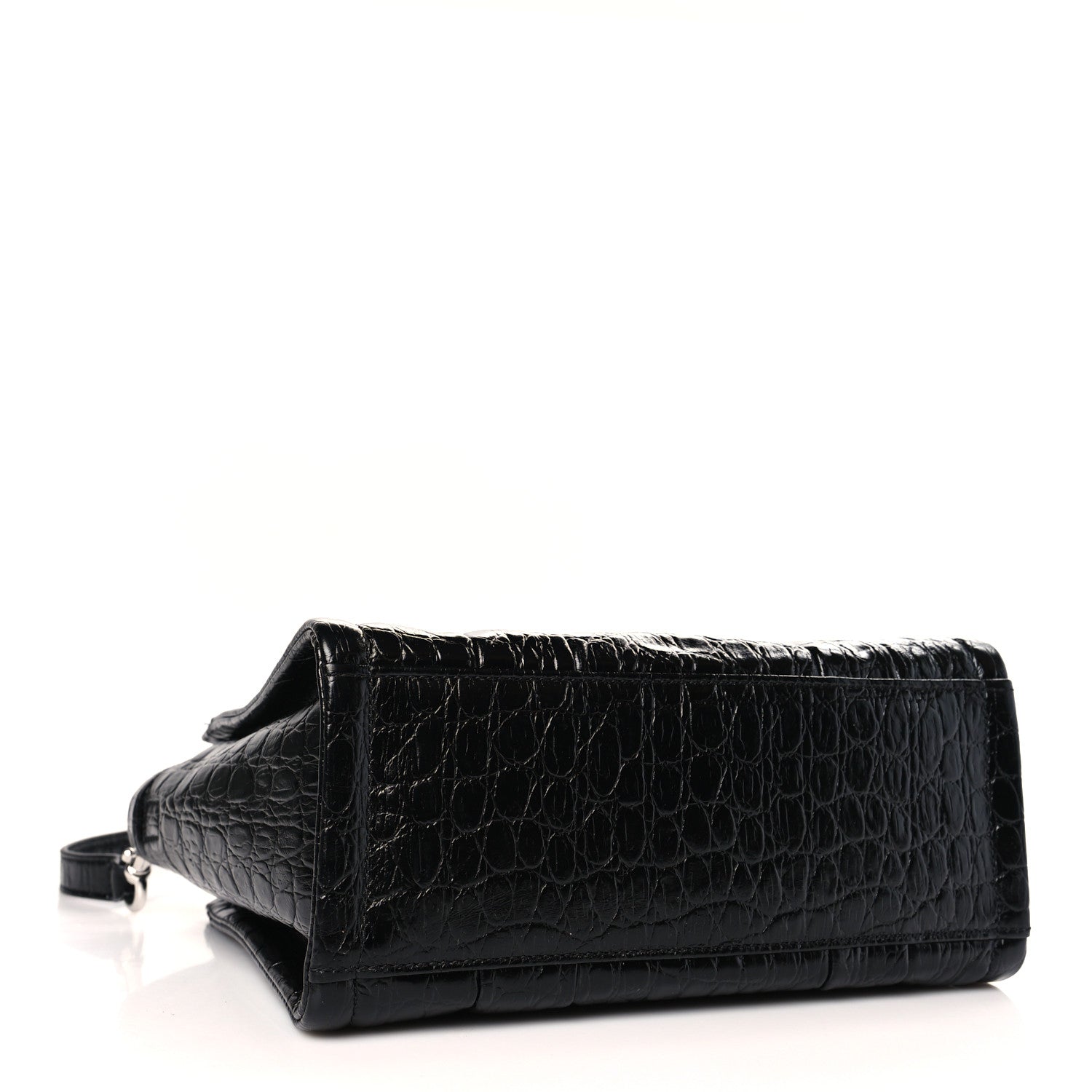 Marc Jacobs Croc Embossed Small The Tote Bag Black 4 of 9