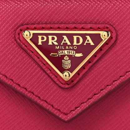 Prada Saffiano Small Tri-Fold Wallet Magenta 10 of 11
