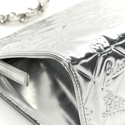 Chanel Metallic Patent Calfskin Lucky Symbols Pochette Silver 12 of 19