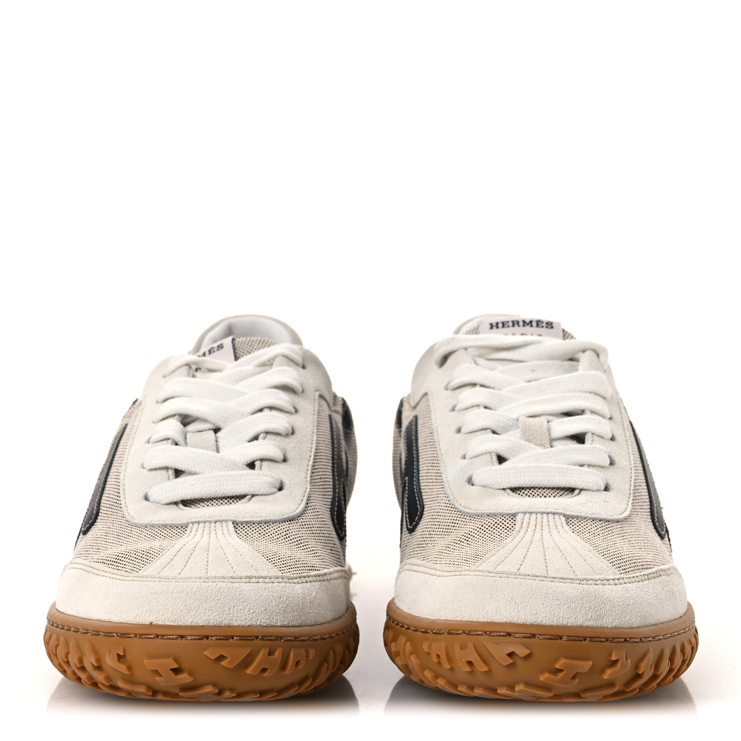 Hermes Toile Suede Goatskin Jet Sneakers 38 Multicolored Prunoir 3 of 14