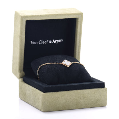 Van Cleef & Arpels 18K Yellow Gold Mother of Pearl Sweet Alhambra Bracelet 5 of 5