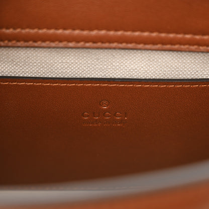 Gucci New Canvas Charisma Calfskin Crystal GG Monogram Mini Diana Tote Bag Camel Ebony 6 of 11