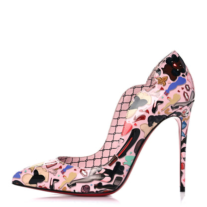 Christian Louboutin Patent Bored Lin Resille Hot Chick 100 Pumps 37 Poupee Multicolor 1 of 10