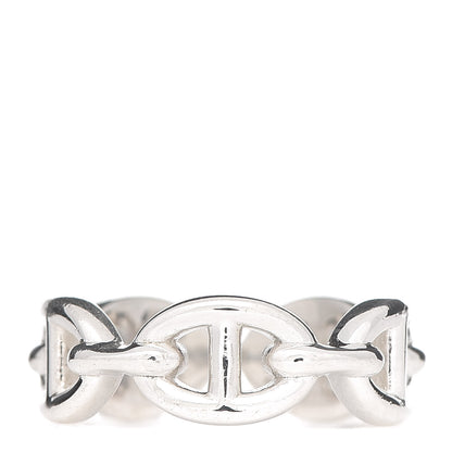 Hermes Sterling Silver PM Chaine d'Ancre Enchainee Band Ring 52 6 3 of 7