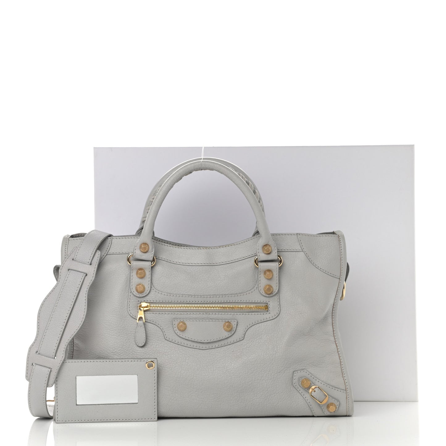 Chevre Giant 12 Gold Hardware City Gris Glace