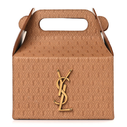 Saint Laurent Calfskin Monogram Take Away Box Dusty Vintage Brown Gold 1 of 9