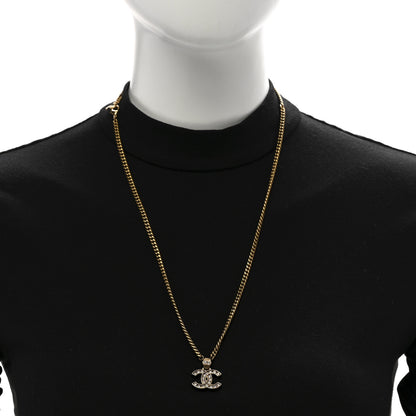Chanel Crystal CC Pendant Necklace Gold 2 of 7