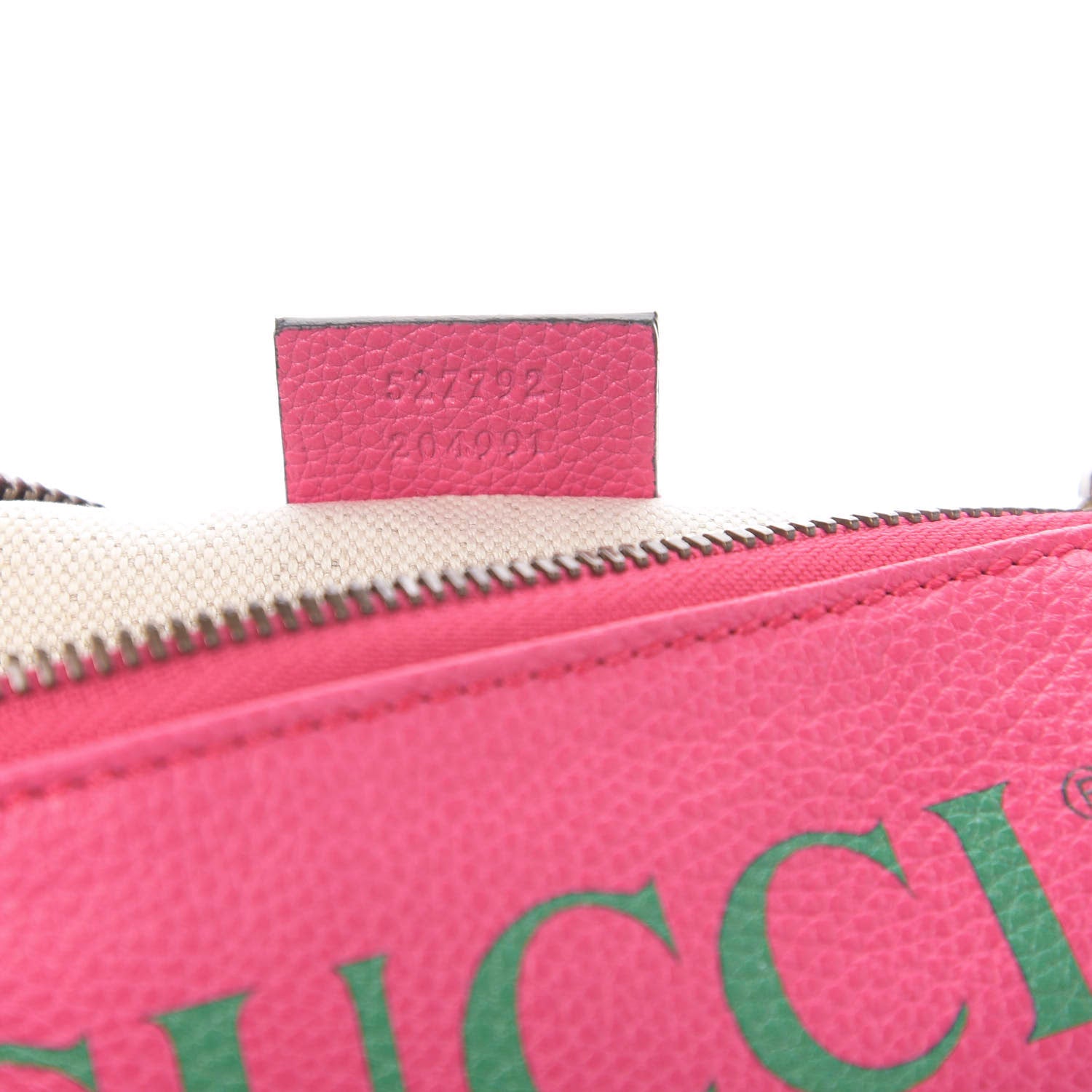 Gucci Grained Calfskin Small Logo Belt Bag Box Pink Green 6 of 9