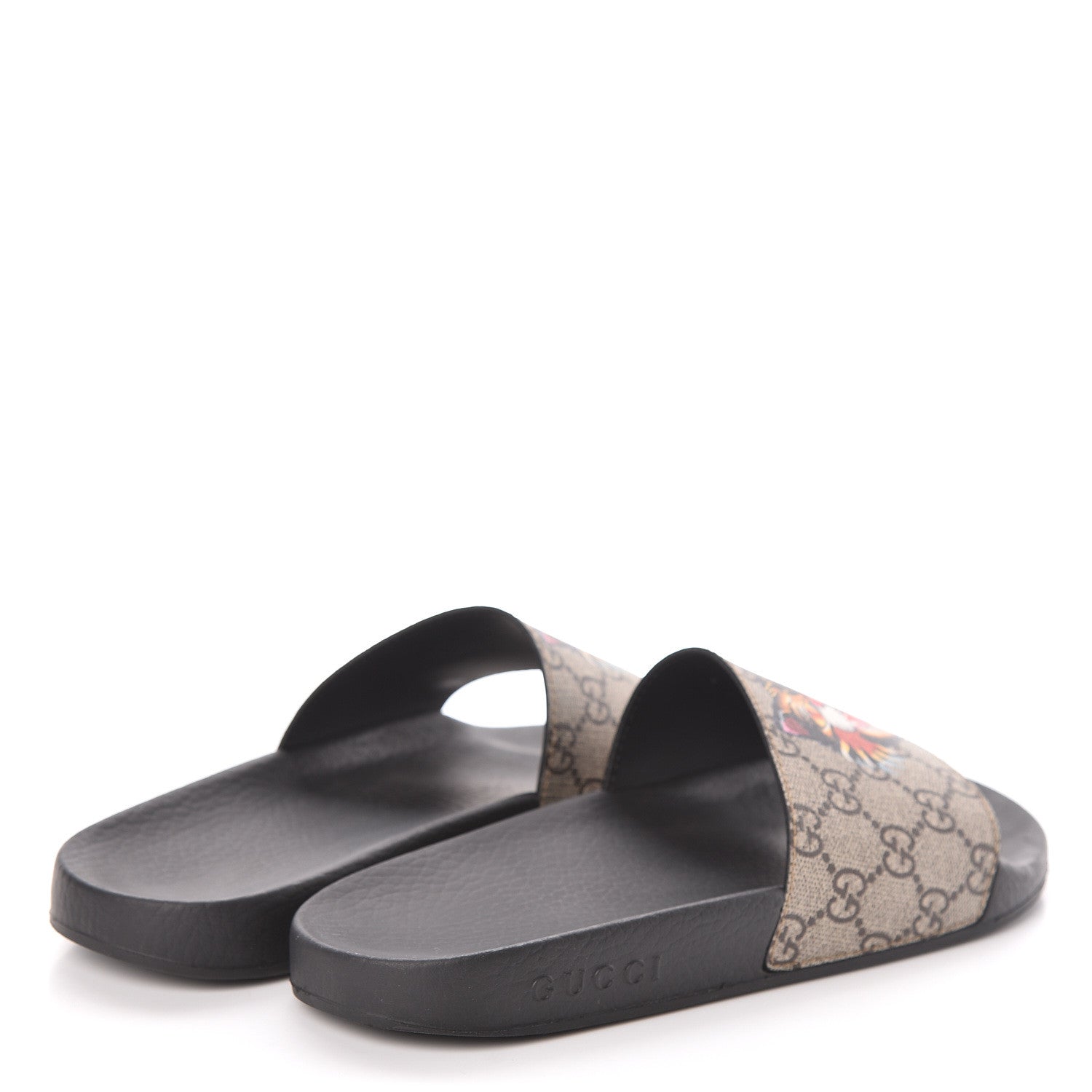 Gucci GG Supreme Monogram Angry Cat Slide Sandals 38 Black Multicolor 4 of 6