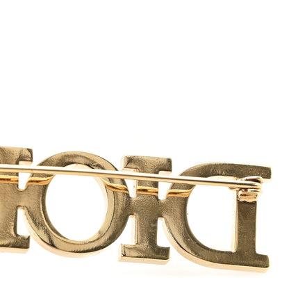 Christian Dior Crystal Dior Logo Brooch Gold 3 of 3