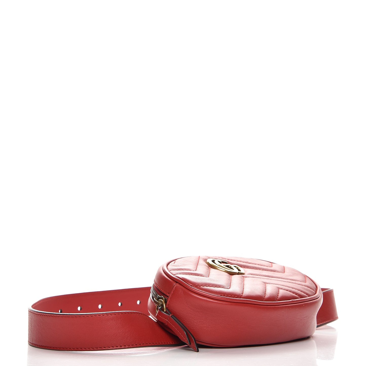 Calfskin Matelasse GG Marmont Belt Bag 85 34 Hibiscus Red