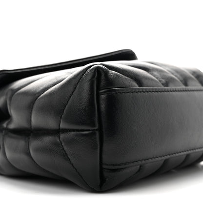 Saint Laurent Calfskin Y Quilted Monogram Toy Loulou Crossbody Bag Black 10 of 13
