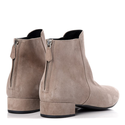 Prada Suede Ankle Boots 39.5 Grey 4 of 12