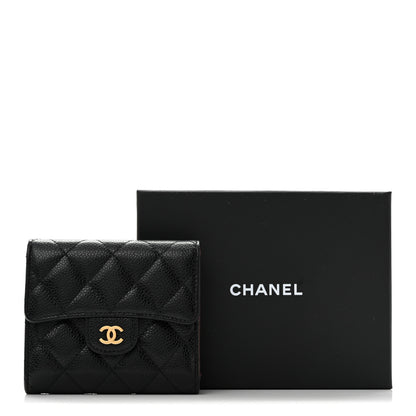 Chanel Caviar Quilted Compact Flap Wallet Black 10 of 10
