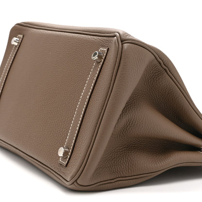 Hermes Taurillon Clemence Birkin 30 Etoupe 10 of 11