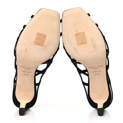 Jimmy Choo Suede Sai 65 Sandals 37.5 Black 5 of 8