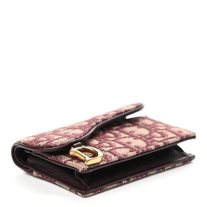 Christian Dior Oblique Saddle Card Holder Bordeaux 4 of 8