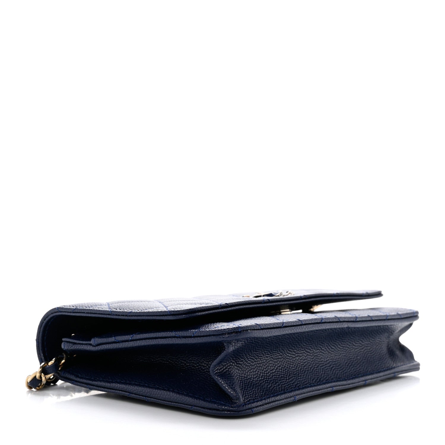 Chanel Caviar Quilted Crystal Enamel CC Wallet On Chain WOC Navy 4 of 12