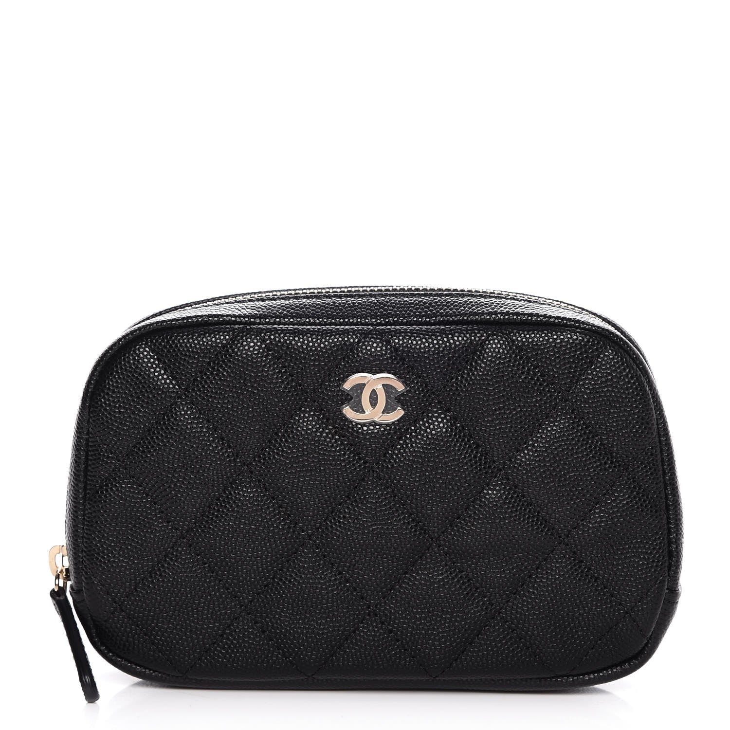 Chanel Caviar Quilted Small Curvy Pouch Cosmetic Case Black 1 of 8