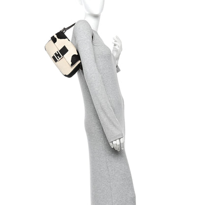 Fendi Calf Hair Cow Print Baguette Black White 2 of 10
